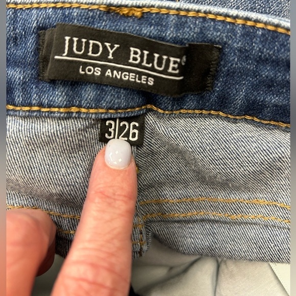 Judy Blue Distressed Skinny Fit Jeans - Size 3/26 Patchwork Stretch - Picture 5 of 13